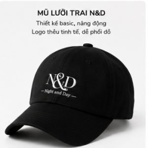 Mũ lưỡi trai đen N&D Night & Day